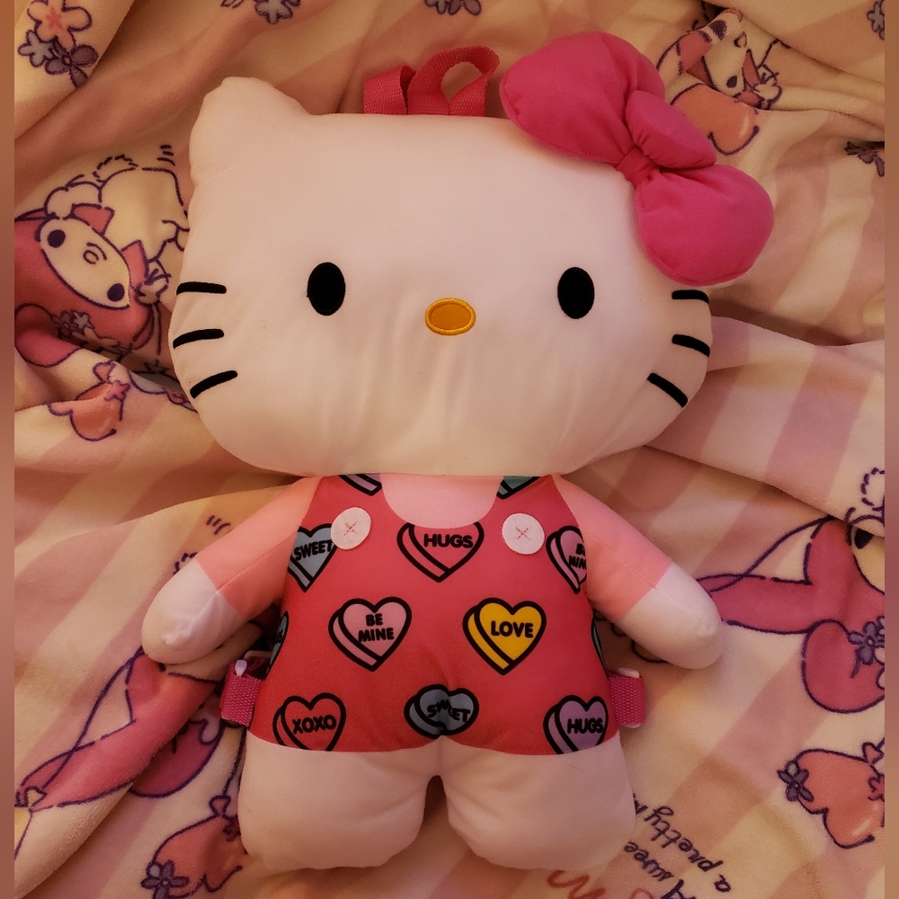 Hello Kitty Pink and White Plush Pillow